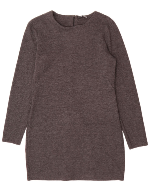 Zara Womens Mini Jumper Dress UK 14 Large Grey