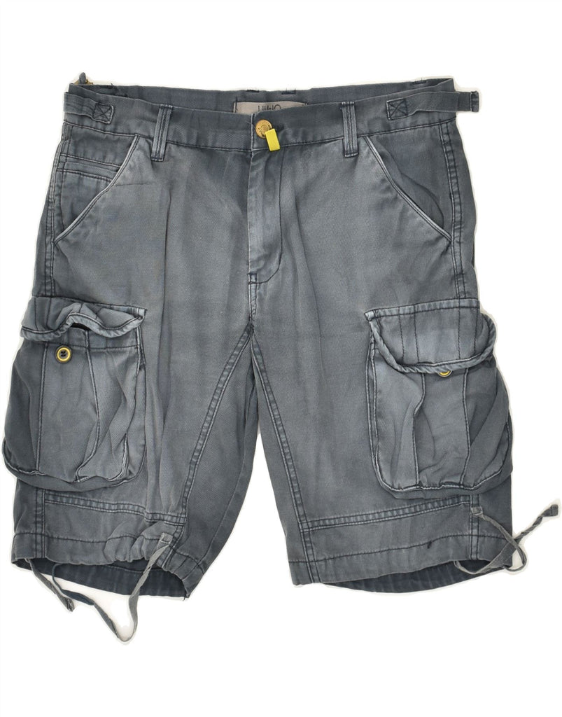 LIU JO Mens Cargo Shorts IT 46 Small W29  Grey Cotton | Vintage Liu Jo | Thrift | Second-Hand Liu Jo | Used Clothing | Messina Hembry 