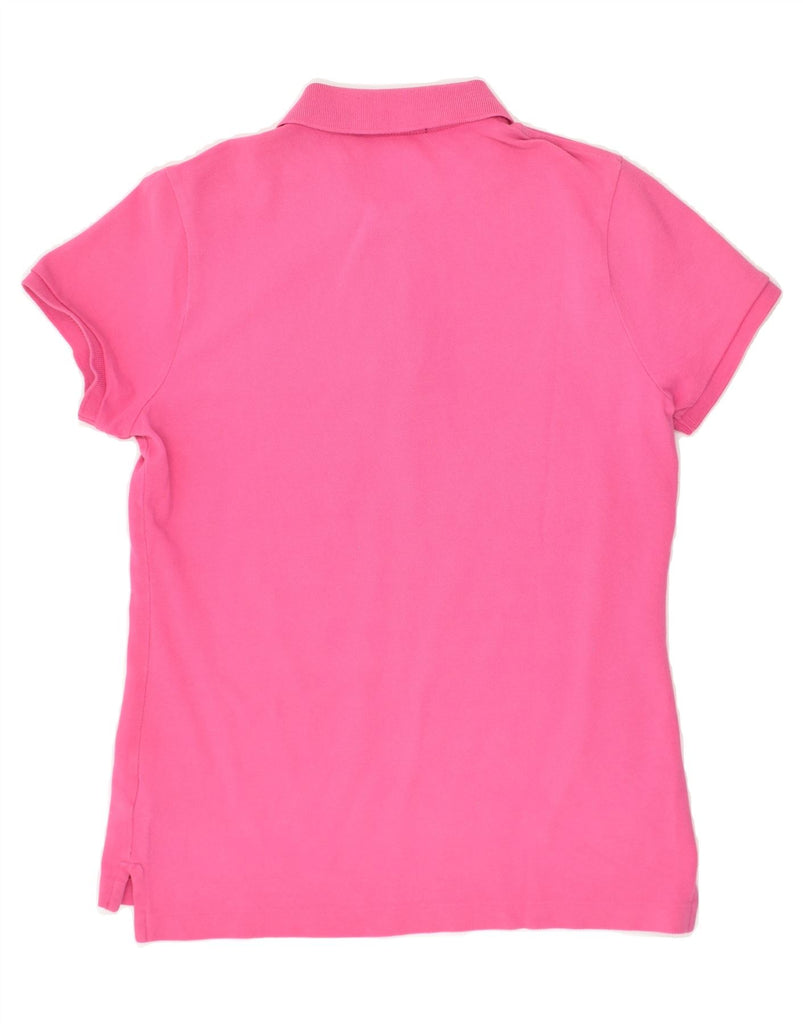 POLO RALPH LAUREN Womens The Skinny Polo Polo Shirt UK 14 Medium Pink | Vintage Polo Ralph Lauren | Thrift | Second-Hand Polo Ralph Lauren | Used Clothing | Messina Hembry 