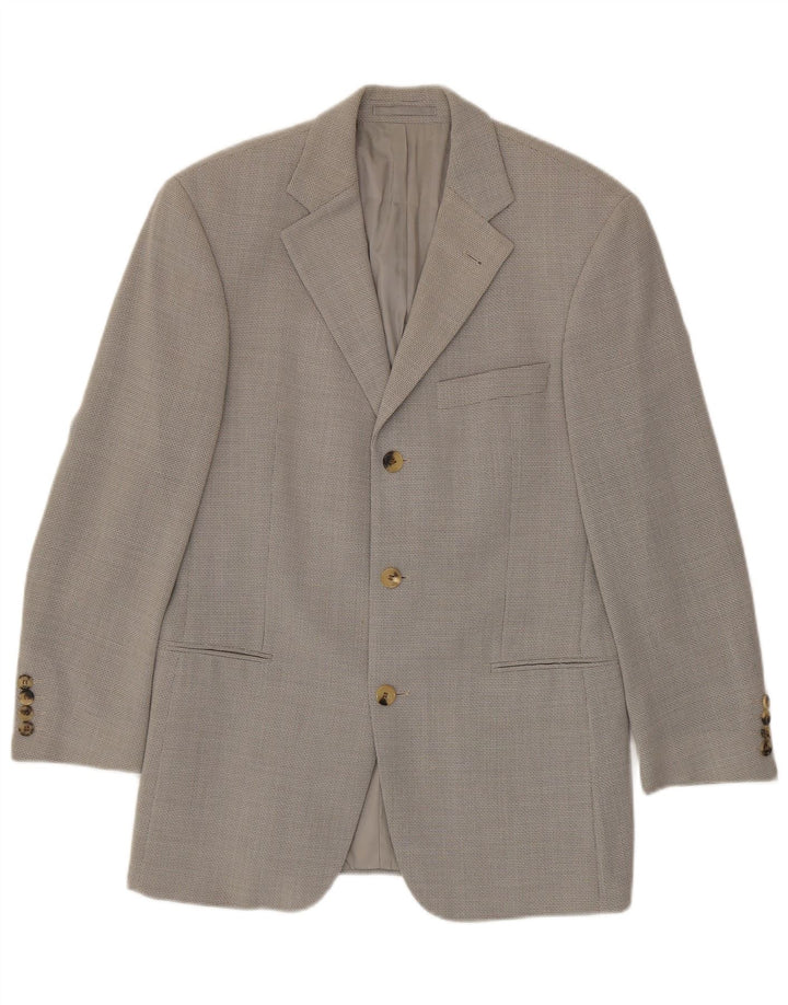 Hugo Boss Mens 3 Button Blazer Jacket EU 44 XS Grey Virgin Wool