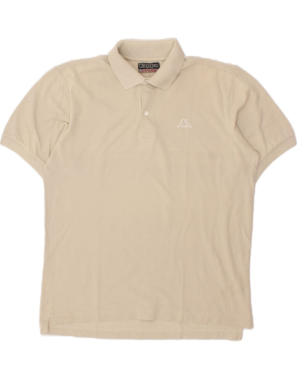 KAPPA Mens Polo Shirt Large Beige Cotton