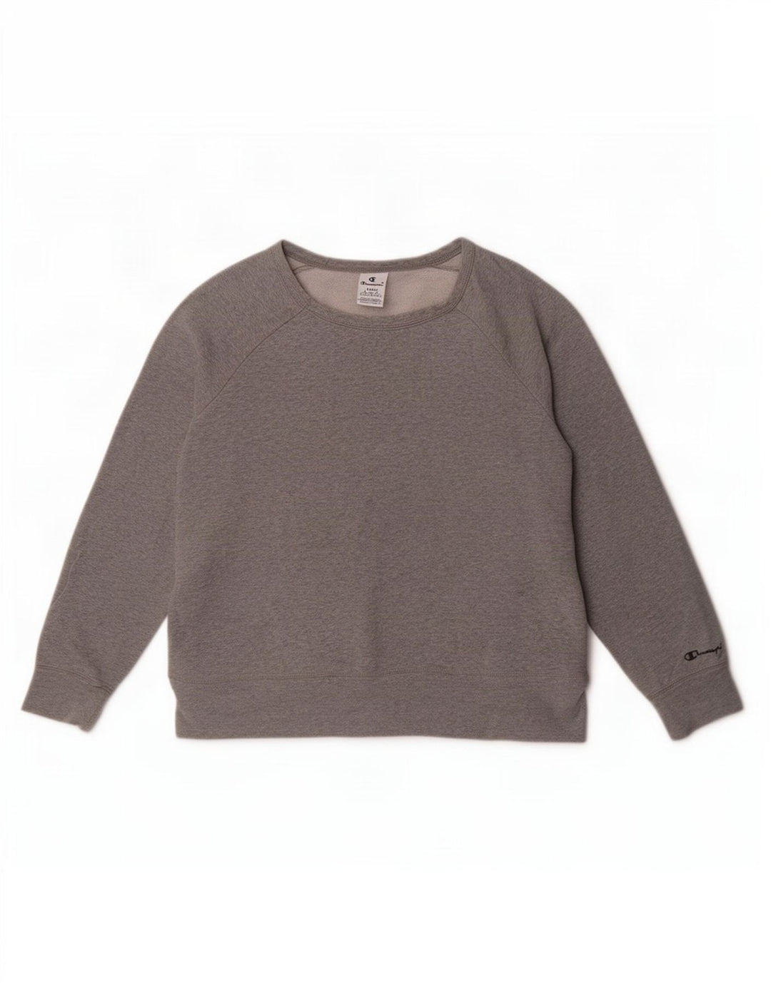 Champion Womens Crop Sweatshirt Jumper UK 16 Large Grey Cotton