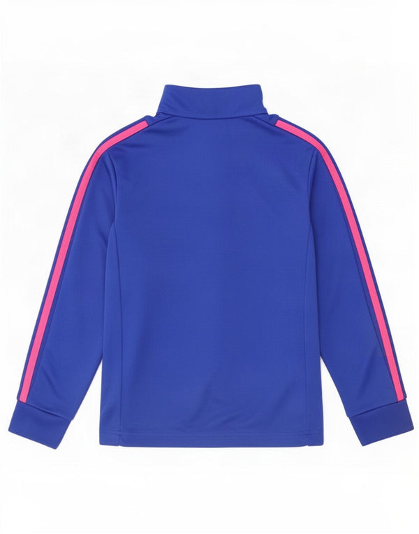 Adidas Girls Climalite Zip Neck Pullover Tracksuit Top 7-8 Years Blue