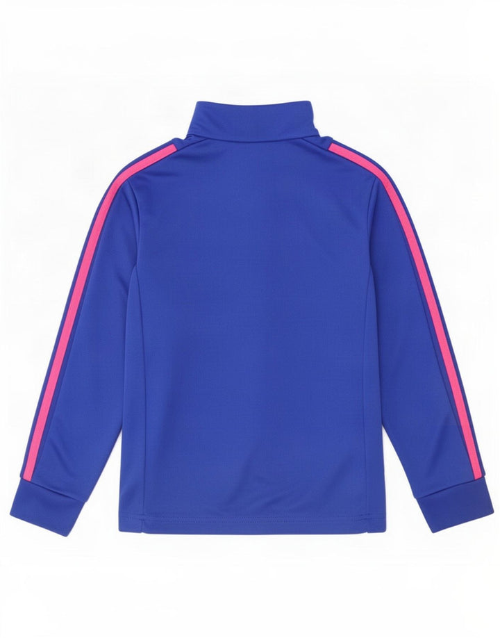 Adidas Girls Climalite Zip Neck Pullover Tracksuit Top 7-8 Years Blue