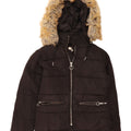 Topshop Womens Hooded Oversized Padded Jacket UK 4 XS Black Polyester