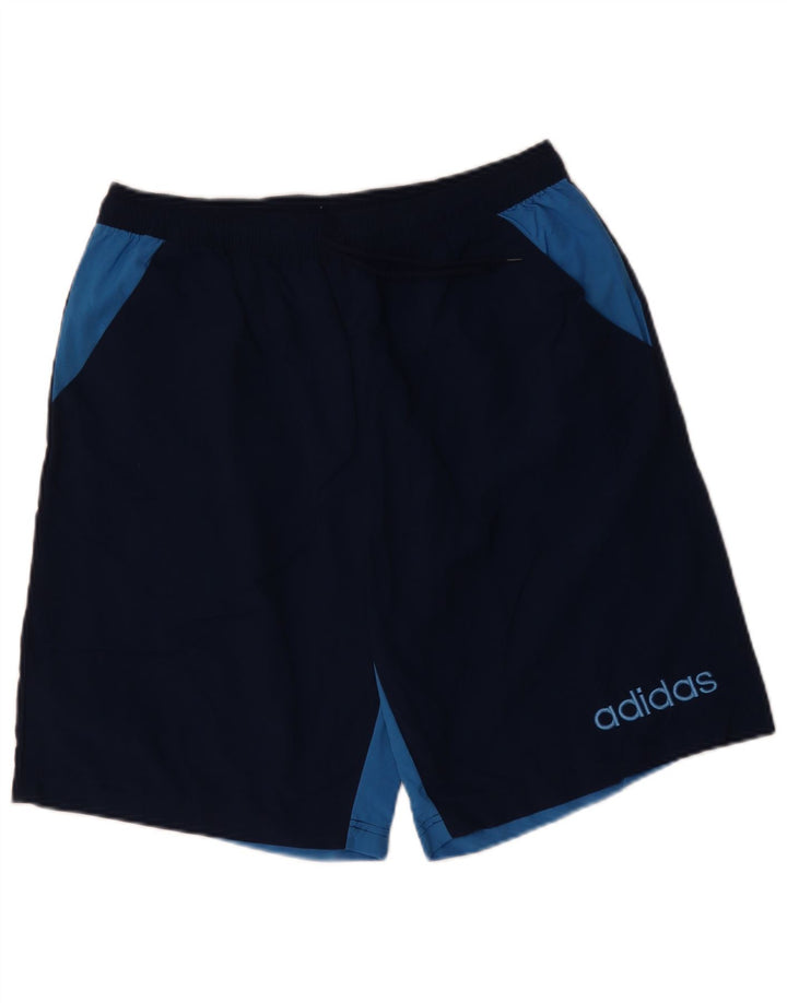 ADIDAS Mens Graphic Sport Shorts 2XL Navy Blue Colourblock Polyester