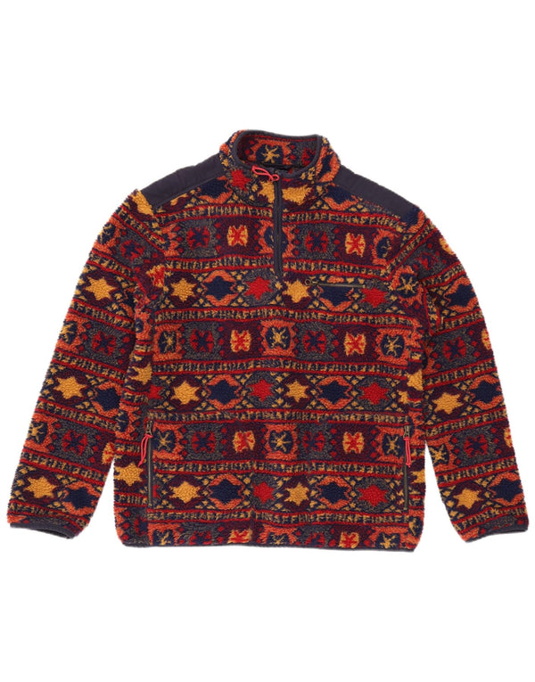Joe Browns Mens Zip Neck Fleece Jumper Large Multicoloured Fair Isle