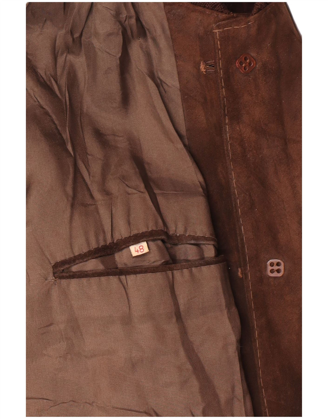 Vintage Mens Suede Bomber Jacket IT 48 Medium Brown