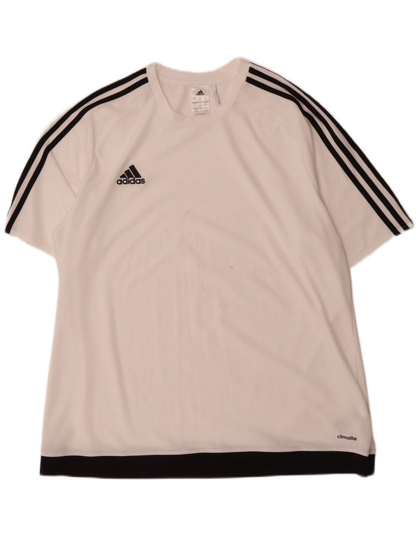 Adidas Mens Climalite T-Shirt Top XL White Colourblock Polyester