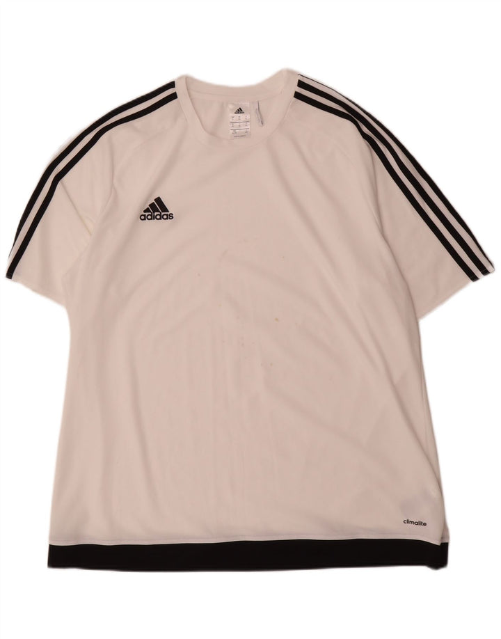 Adidas Mens Climalite T-Shirt Top XL White Colourblock Polyester
