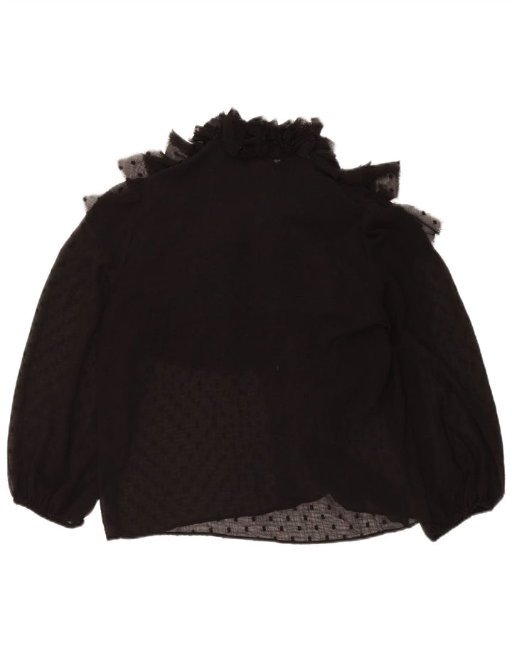 Zara Womens Oversized Blouse Top UK 10 Small Black Spotted