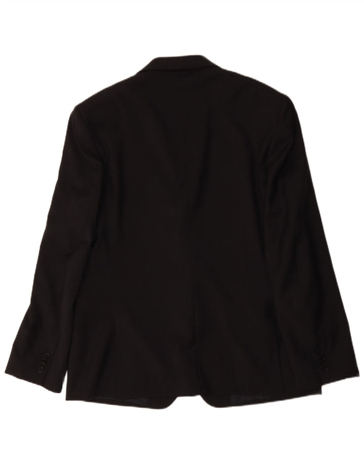 Ferre Mens 2 Button Blazer Jacket IT 54 2XL Black Wool