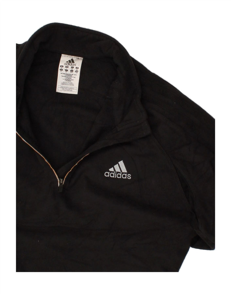 ADIDAS Womens Climalite Zip Neck Fleece Jumper UK 18 XL Black Polyester | Vintage Adidas | Thrift | Second-Hand Adidas | Used Clothing | Messina Hembry 