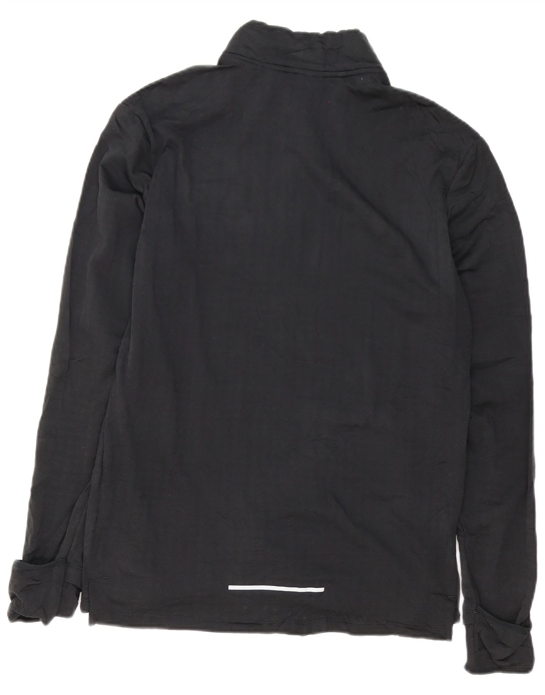 NIKE Mens Zip Neck Pullover Tracksuit Top Medium Black Polyester