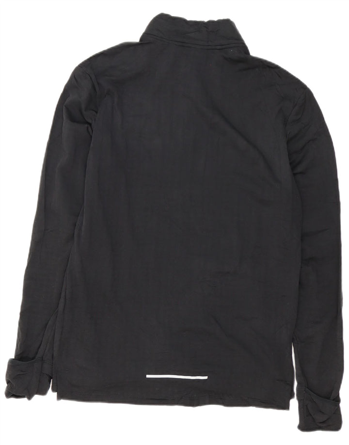 NIKE Mens Zip Neck Pullover Tracksuit Top Medium Black Polyester