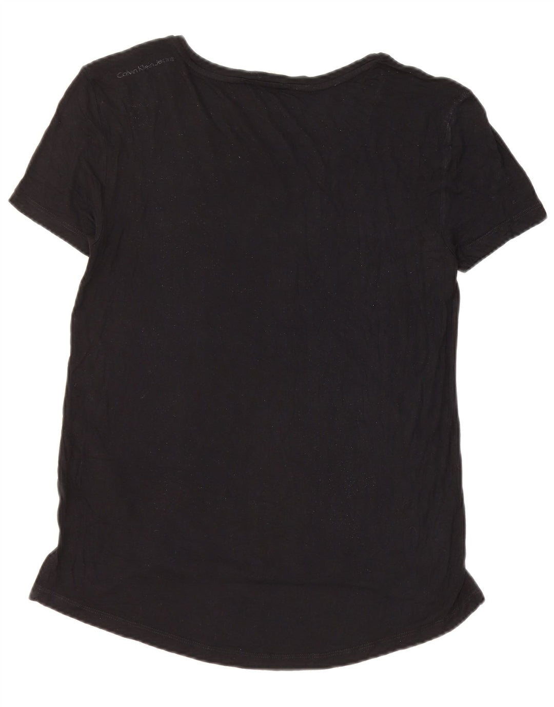 Calvin Klein Womens Graphic T-Shirt Top UK 10 Small Black Viscose