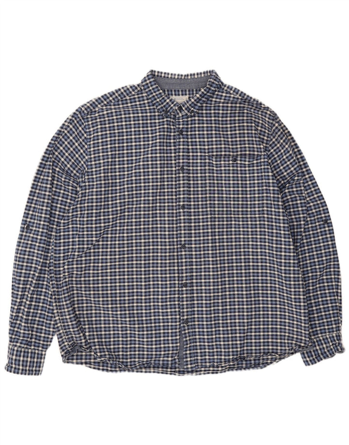 Mountain Warehouse Mens Flannel Shirt 3XL Navy Blue Gingham Cotton