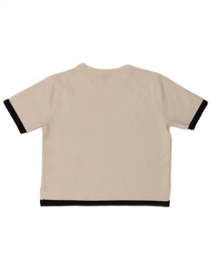 Zara Womens Crop T-Shirt Top UK 12 Medium White Colourblock