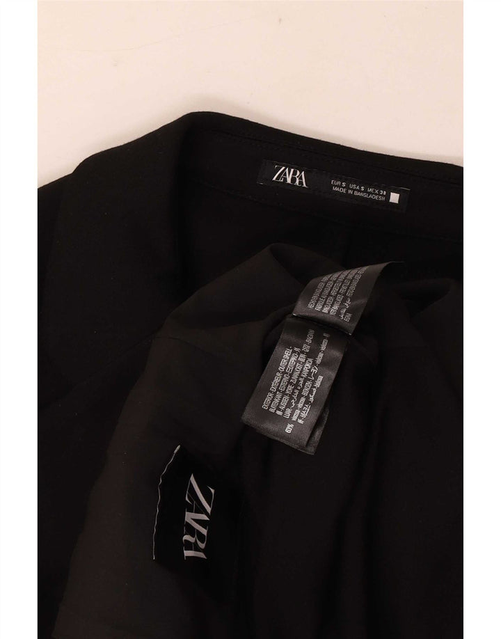 Zara Mens 2 Button Blazer Jacket UK 36 Small Black Viscose Classic