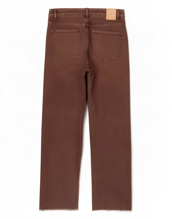 Zara Womens Straight Jeans EU 38 Small W28 L29 Brown Cotton