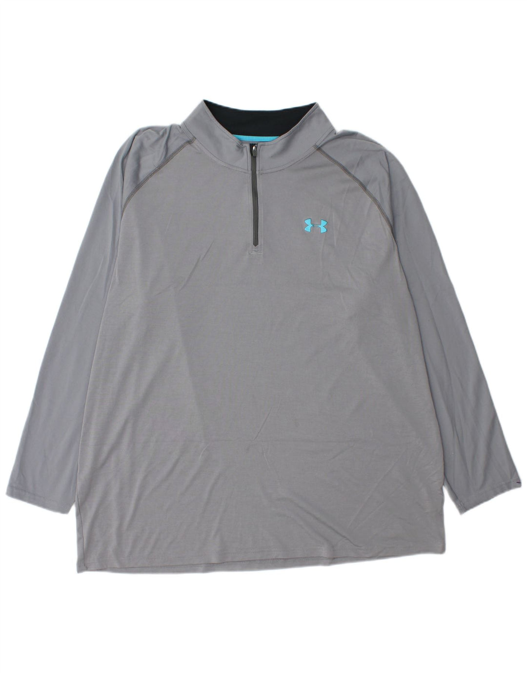 UNDER ARMOUR Mens Heat Gear Zip Neck Pullover Tracksuit Top 3XL Grey