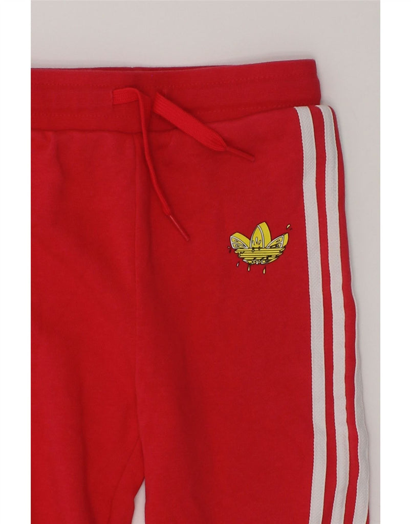 ADIDAS Girls Graphic Tracksuit Trousers Joggers 2-3 Years Red Cotton | Vintage Adidas | Thrift | Second-Hand Adidas | Used Clothing | Messina Hembry 