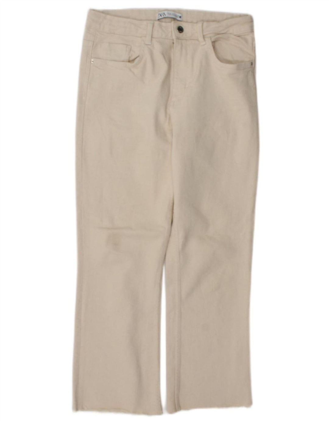 Zara Womens Straight Jeans EU 40 Medium W30 L26 Beige Cotton