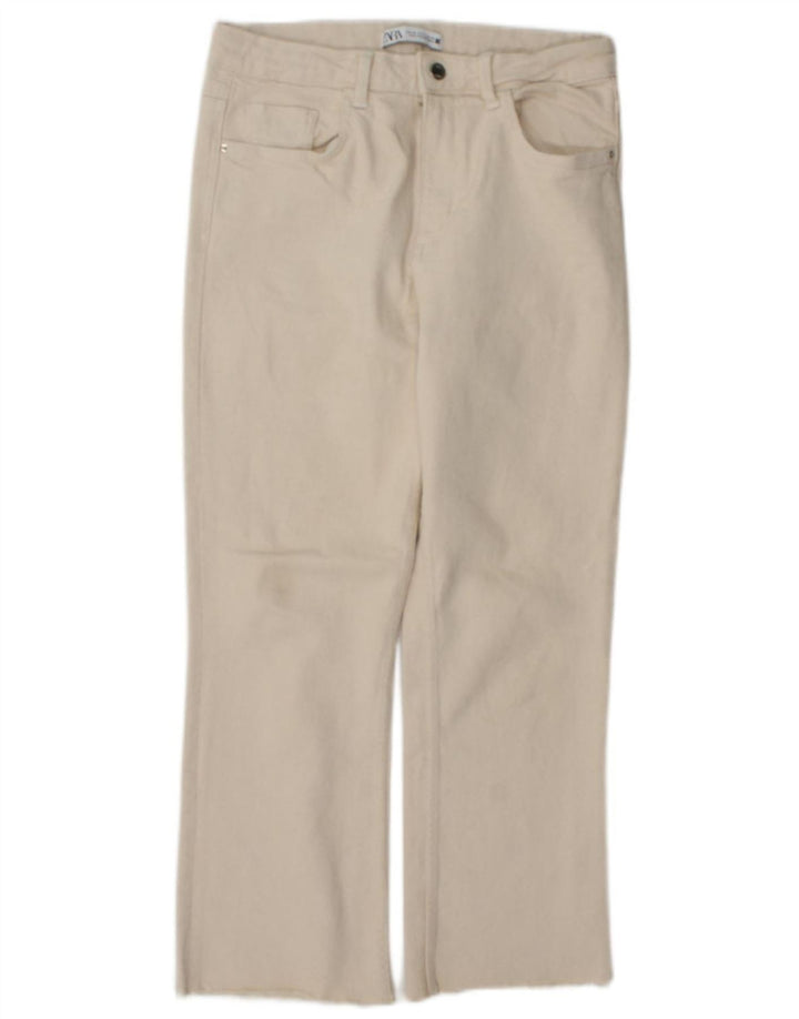 Zara Womens Straight Jeans EU 40 Medium W30 L26 Beige Cotton