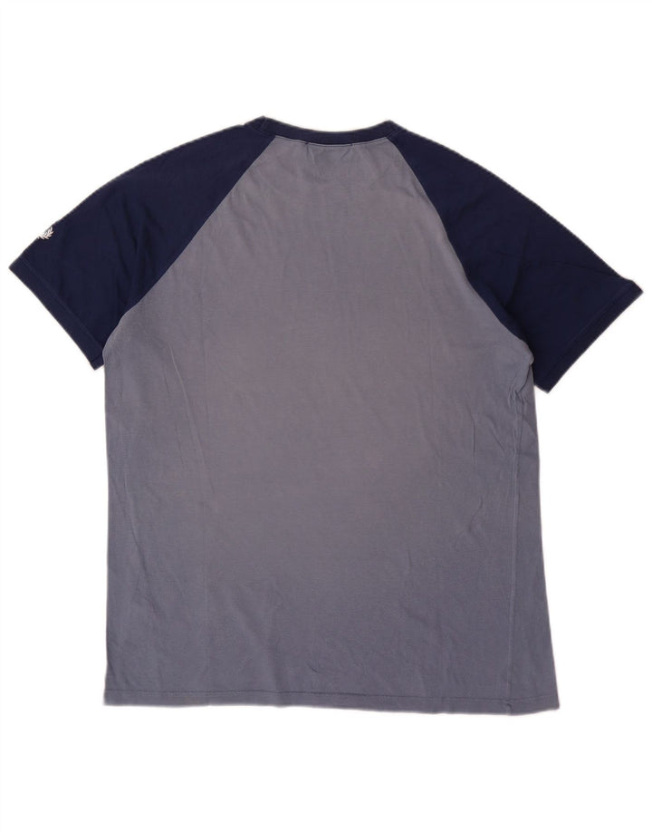 FRED PERRY Mens Graphic T-Shirt Top Medium Blue Colourblock