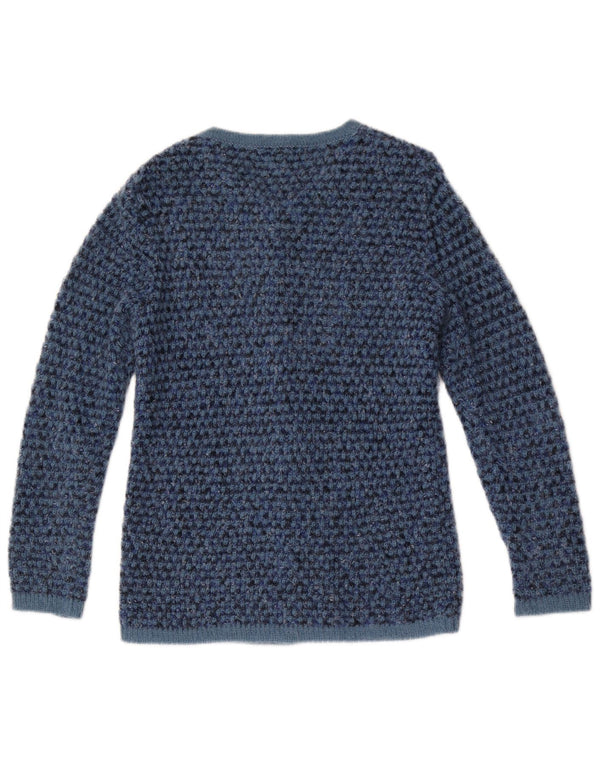 Linea Cinque Womens Cardigan Sweater UK 12 Medium Blue Flecked Mohair