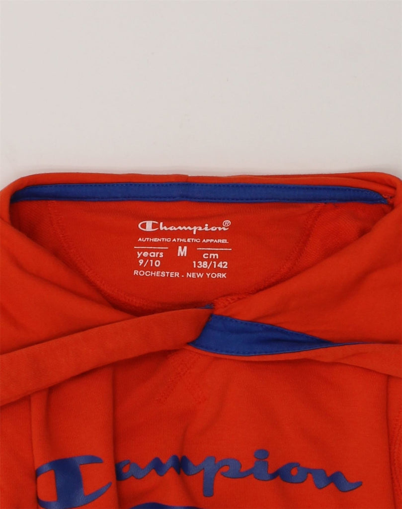 CHAMPION Boys Graphic Hoodie Jumper 9-10 Years Medium Red Cotton | Vintage Champion | Thrift | Second-Hand Champion | Used Clothing | Messina Hembry 