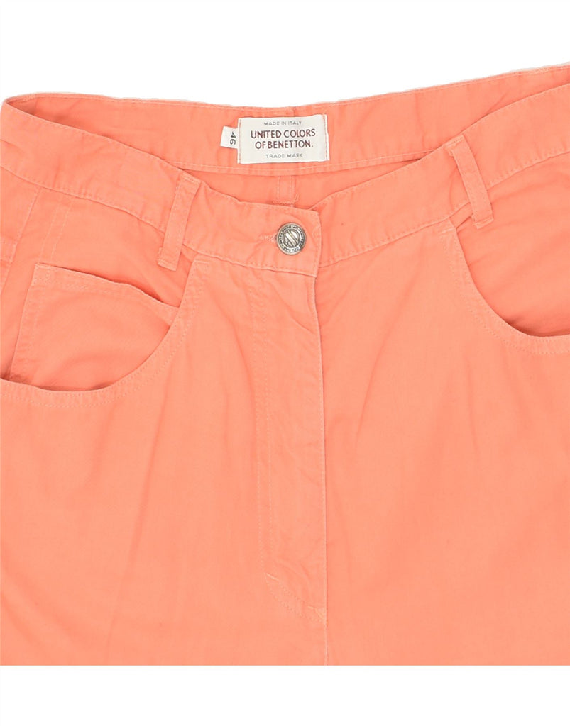 BENETTON Womens High Waist Casual Trousers IT 46 Large W28 L30 Orange Vintage Benetton and Second-Hand Benetton from Messina Hembry 