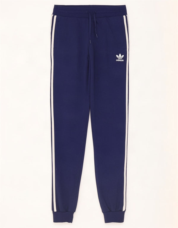 Adidas Boys Tracksuit Trousers Joggers 15-16 Years Navy Blue Cotton