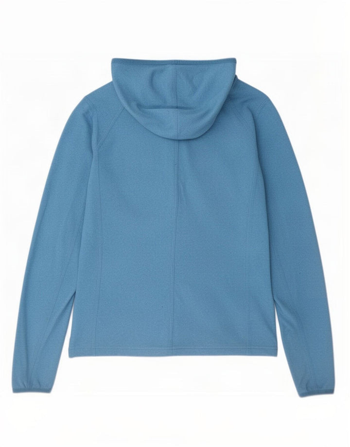 The North Face Womens Hooded Fleece Jacket UK 14 Medium Blue Polyester