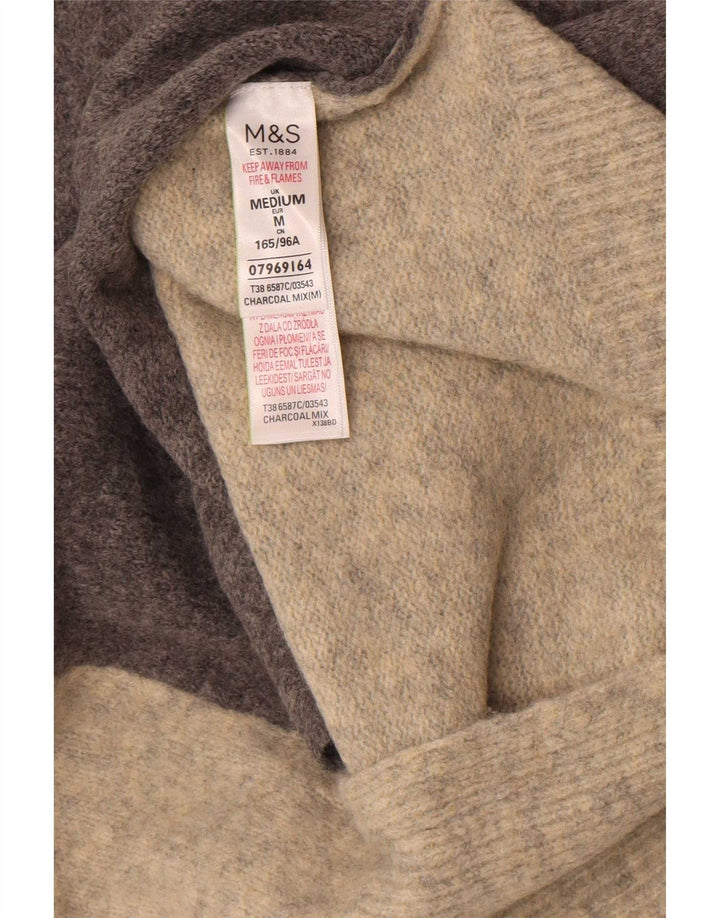 Marks & Spencer Womens Turtle Neck Jumper Sweater UK 14 Medium Grey