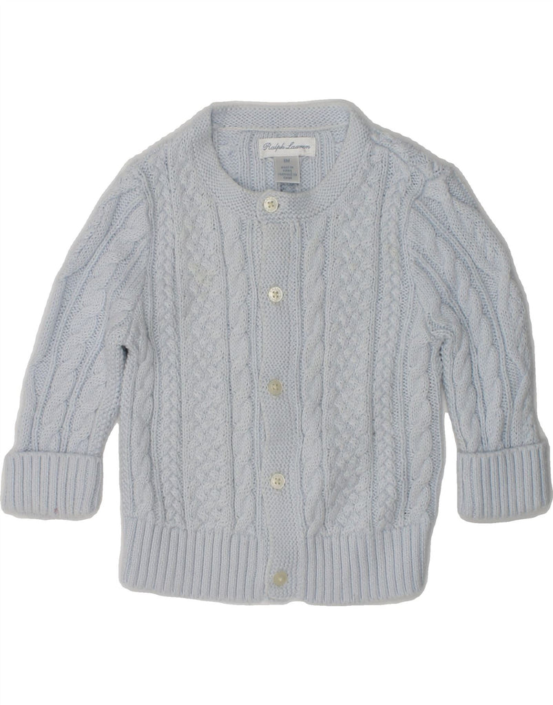 RALPH LAUREN Baby Boys Cardigan Sweater 3-6 Months Blue Cotton | Vintage Ralph Lauren | Thrift | Second-Hand Ralph Lauren | Used Clothing | Messina Hembry 