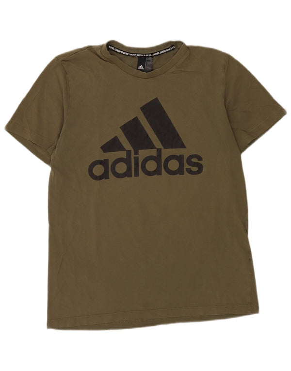 Adidas Mens Graphic T-Shirt Top Medium Khaki Cotton