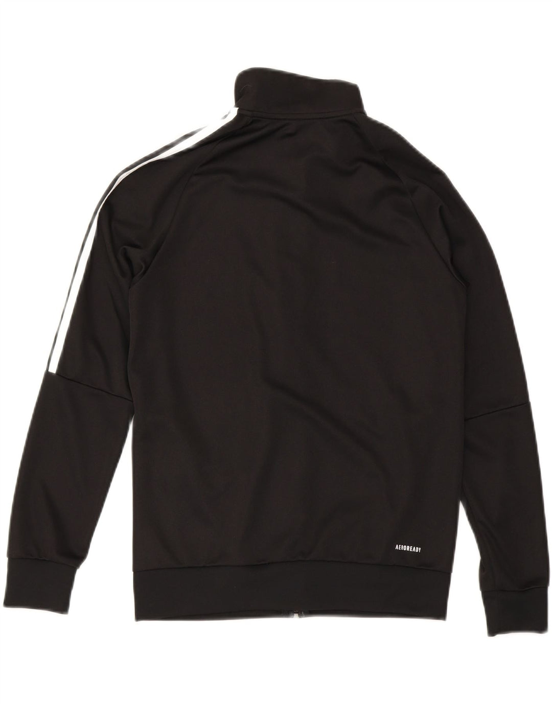 ADIDAS Boys Aeroready Tracksuit Top Jacket 13-14 Years Black Polyester