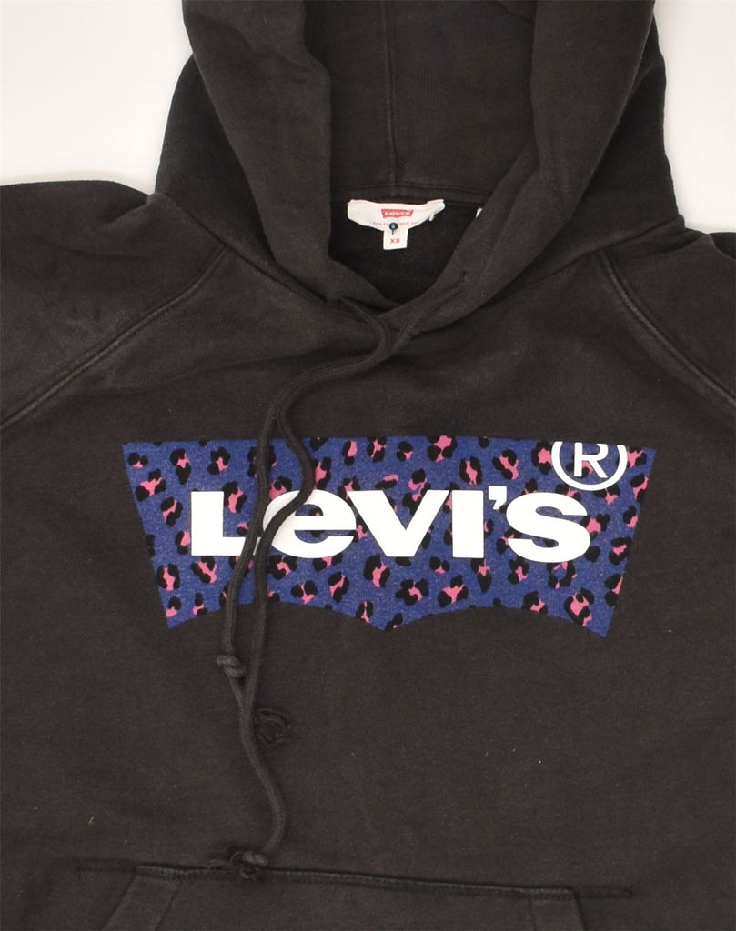 LEVI'S Mens Graphic Hoodie Jumper XS Black Cotton | Vintage Levi's | Thrift | Second-Hand Levi's | Used Clothing | Messina Hembry 