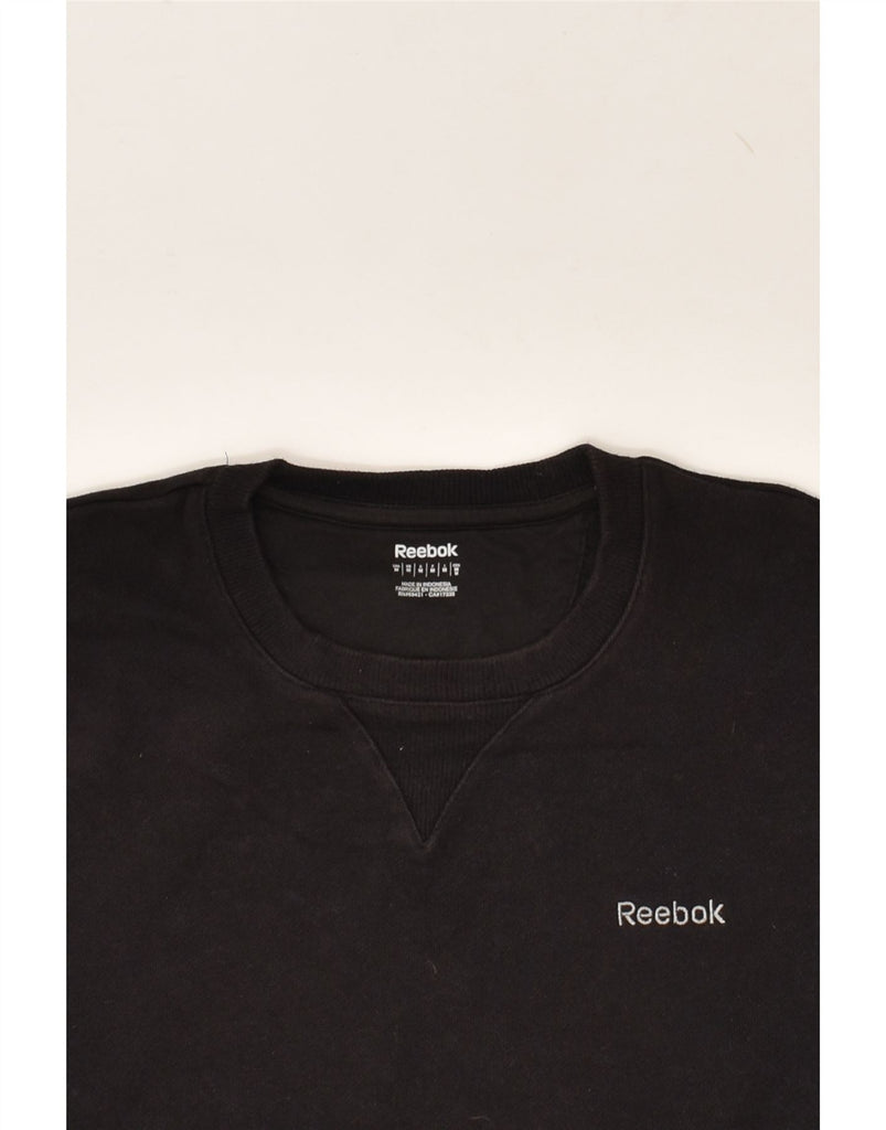 REEBOK Mens Sweatshirt Jumper Medium Black Cotton | Vintage Reebok | Thrift | Second-Hand Reebok | Used Clothing | Messina Hembry 