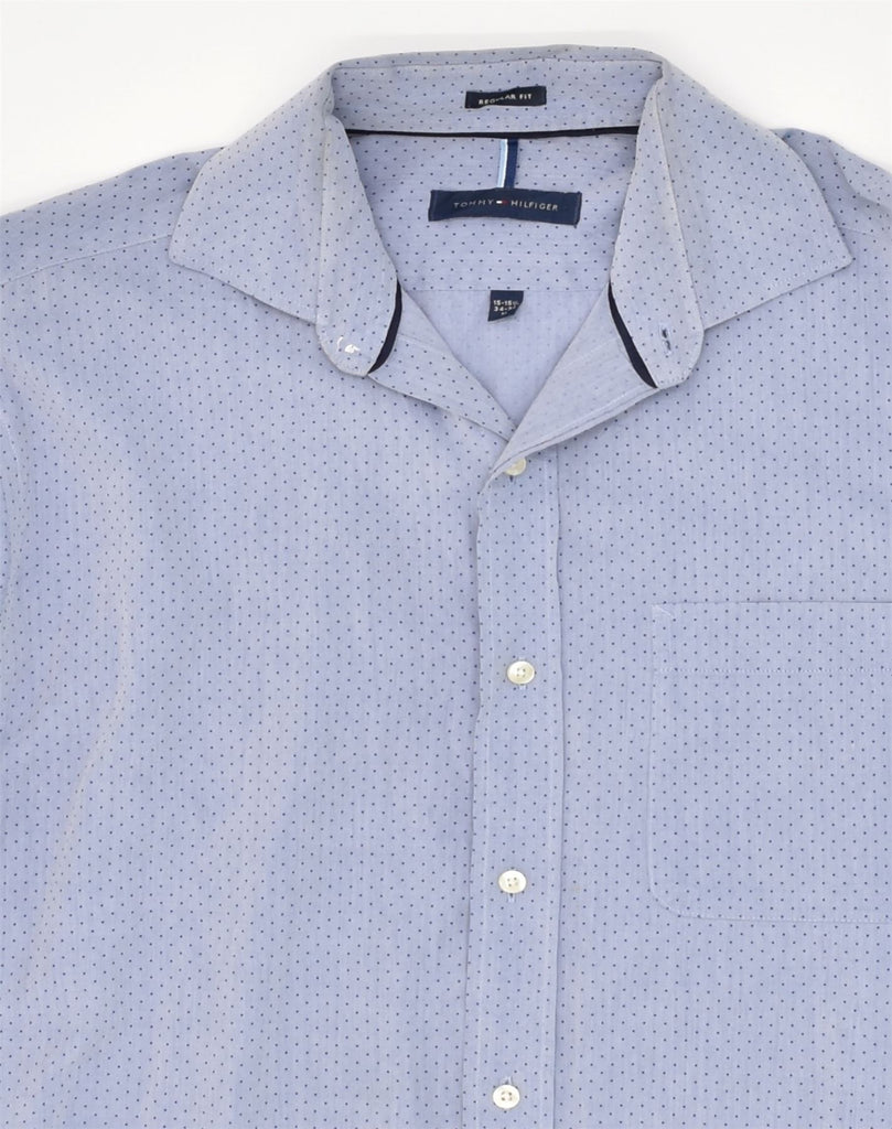 TOMMY HILFIGER Mens Regular Fit Shirt Size 15 15 1/2 Medium Blue Polka Dot | Vintage Tommy Hilfiger | Thrift | Second-Hand Tommy Hilfiger | Used Clothing | Messina Hembry 