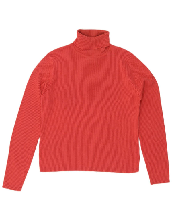 Marks & Spencer Womens Crop Roll Neck Jumper Sweater UK 14 Medium Red