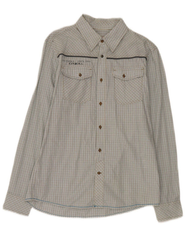 O'Neill Mens Graphic Slim Fit Shirt Medium Blue Check Cotton