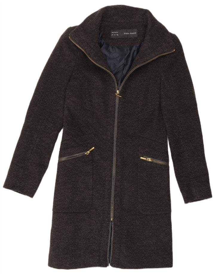Zara Womens Overcoat UK 10 Small Grey