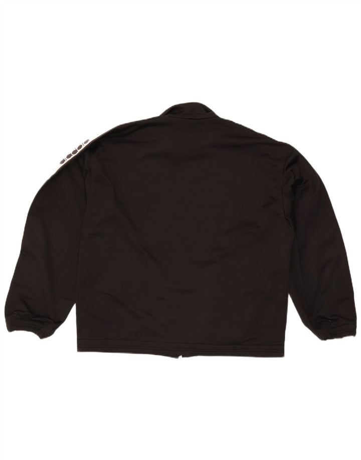 Diadora Mens Graphic Tracksuit Top Jacket UK 38 Medium Black Colourblock