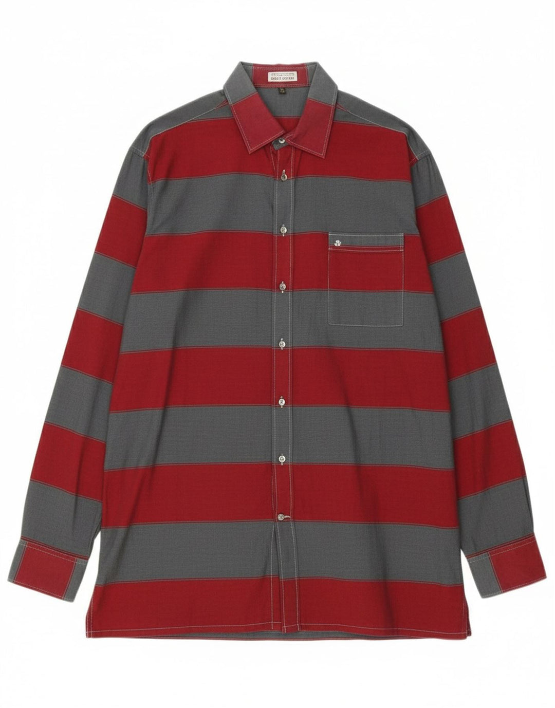 JACQUES BRITT Mens Shirt Size 16 41 Large Red Striped Cotton