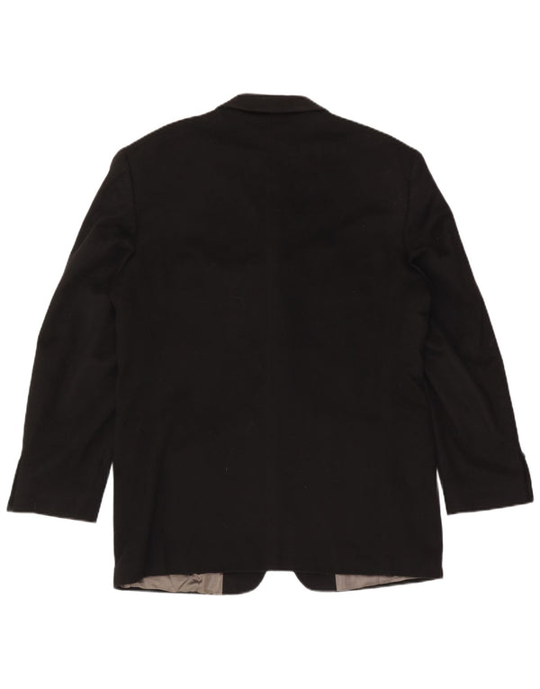 Marks & Spencer Mens 3 Button Blazer Jacket UK 38 Medium Black Wool