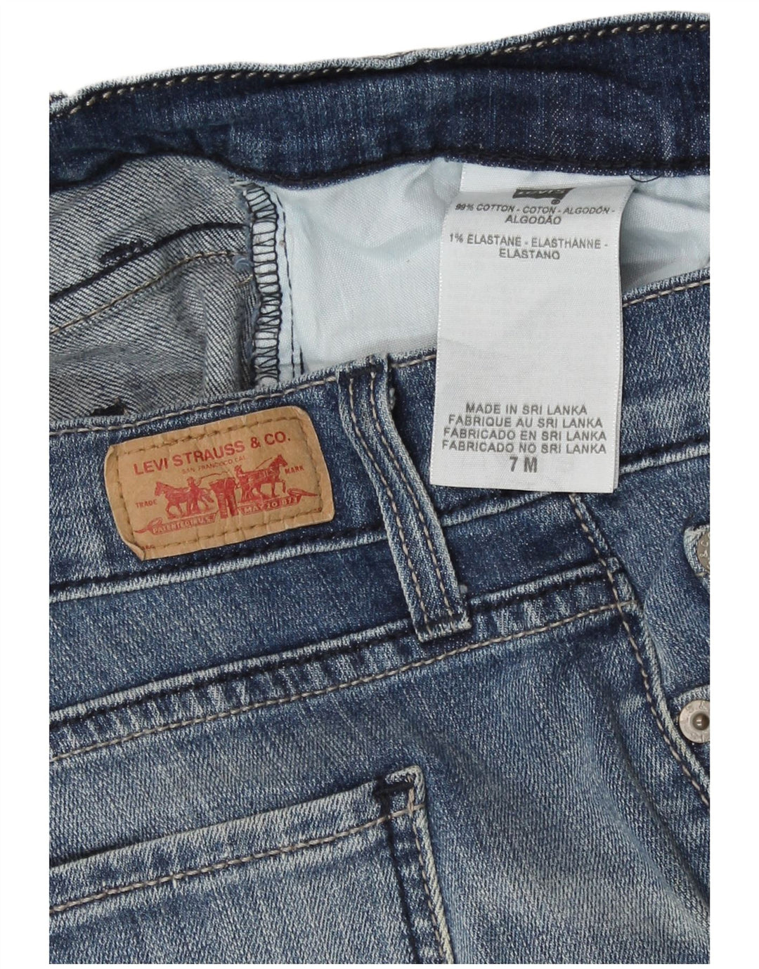 Levi's Womens 504 Super Low Straight Jeans US 7 Medium W29 L31 Blue Cotton