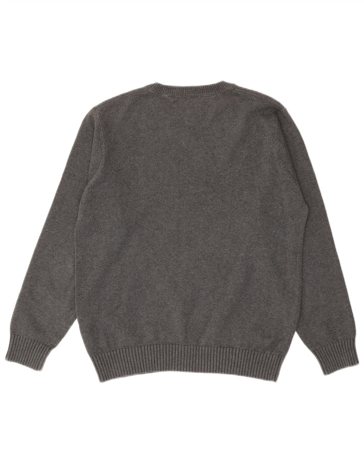 Tommy Hilfiger Mens Crew Neck Jumper Sweater Medium Grey Cotton