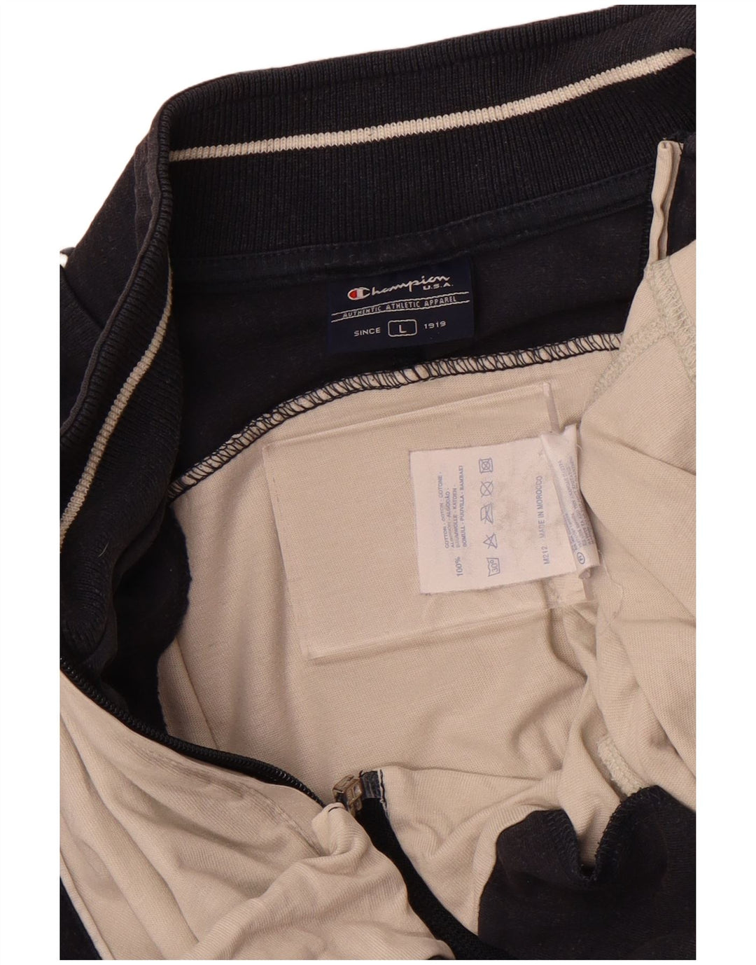 Champion Mens Tracksuit Top Jacket Large White Colourblock Cotton